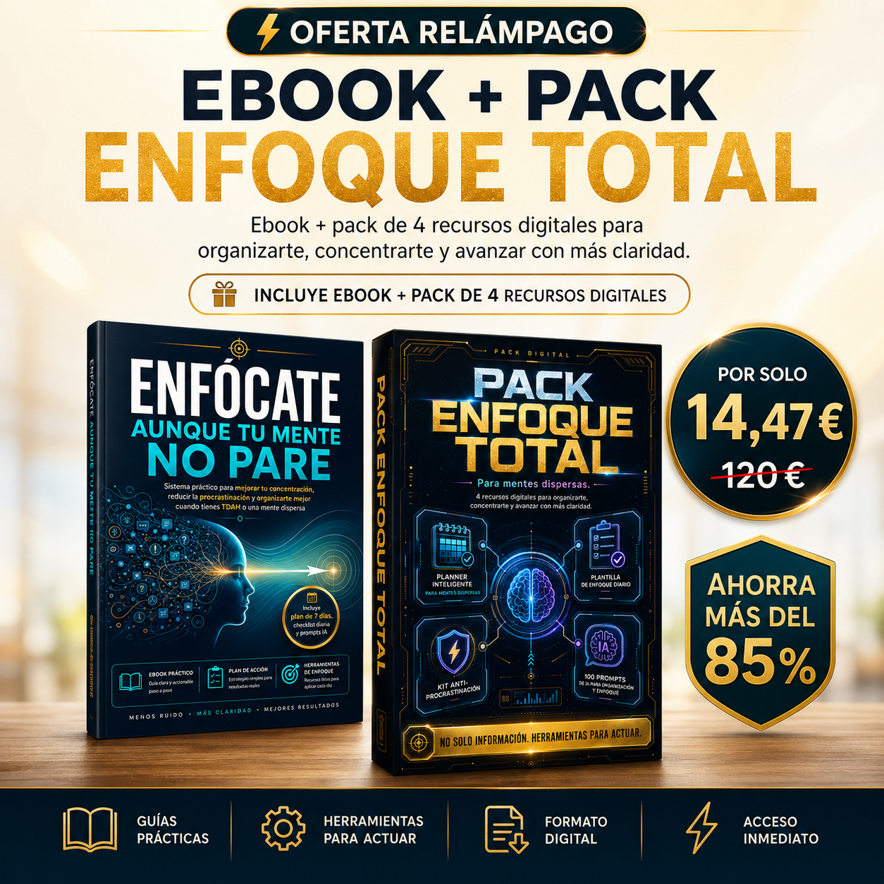Oferta Relámpago: Ebook + Pack Enfoque Total