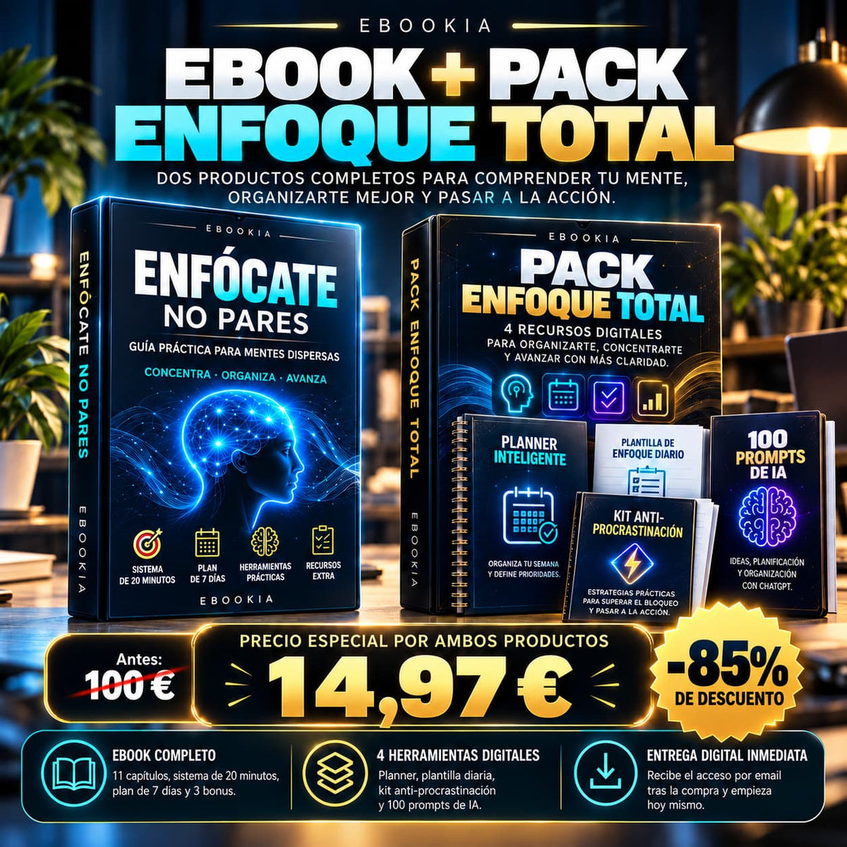 Ebookia: Ebook Enfócate No Pares y Pack Enfoque Total, imagen 1